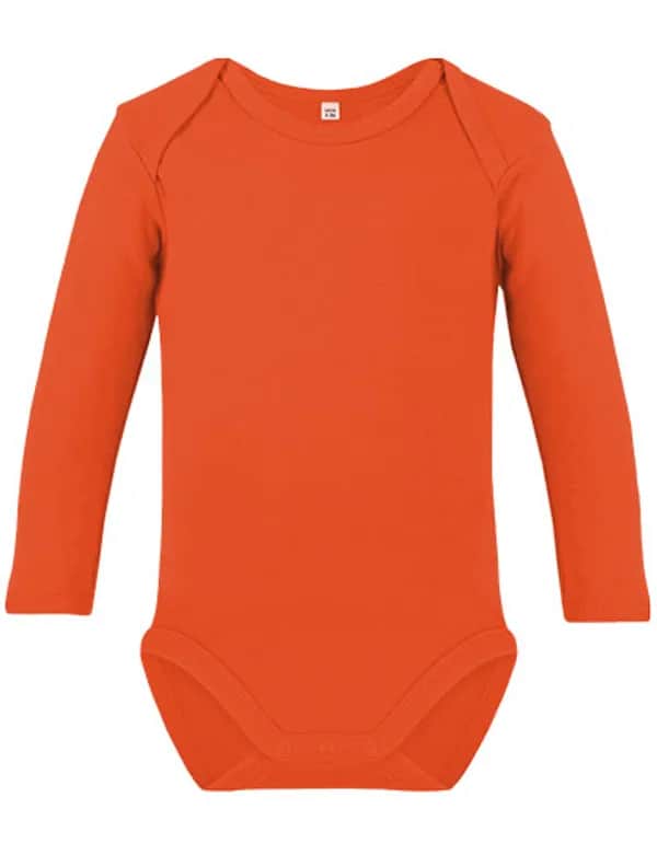 Organic Baby Bodysuit Long Sleeve Bailey 02 - Orange