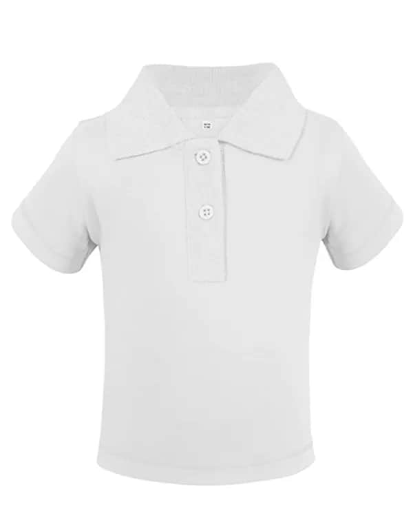 Organic Baby Polo Short Sleeve Teddy 01 - White