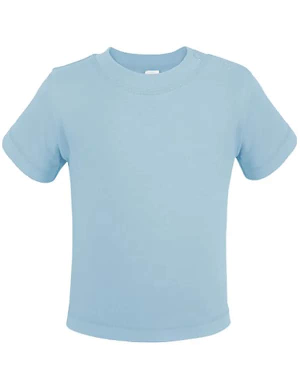 Organic Baby T-Shirt Short Sleeve Noah 01 - Powder Blue