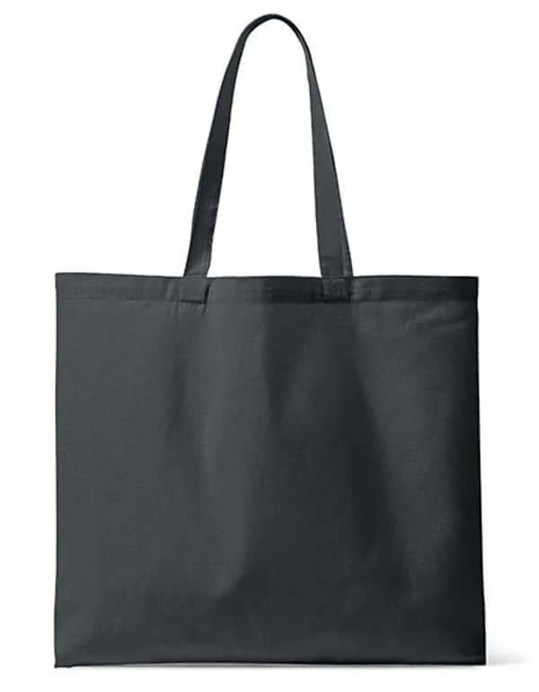 Organic Canvas Carrier Bag Medium Long Handle London 02 - Dark Grey