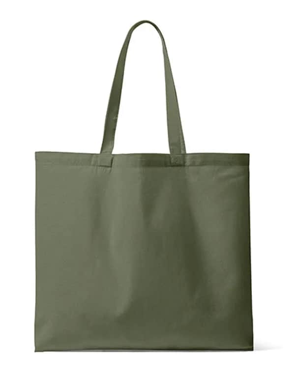 Organic Canvas Carrier Bag Medium Long Handle London 02 - Military Green