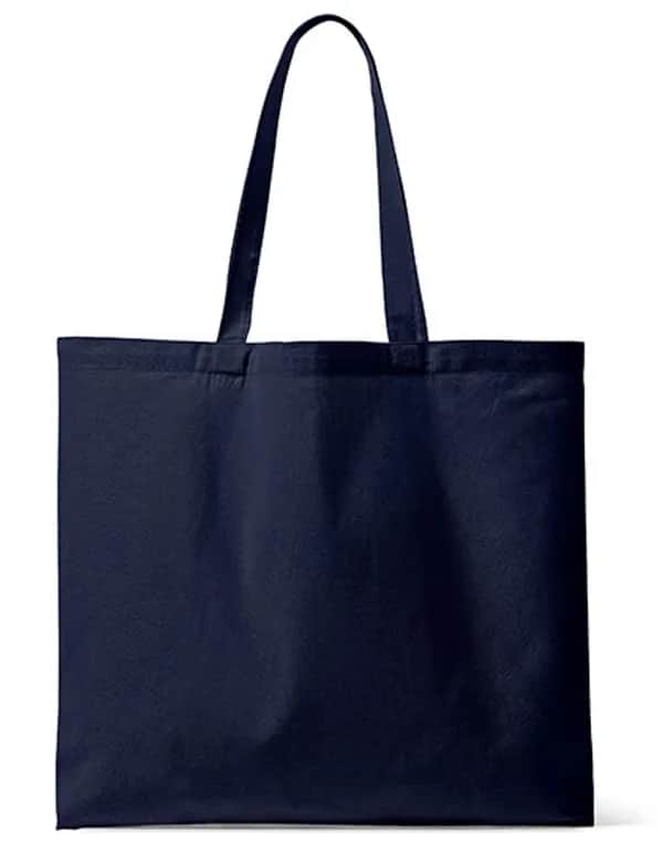 Organic Canvas Carrier Bag Medium Long Handle London 02 - Navy