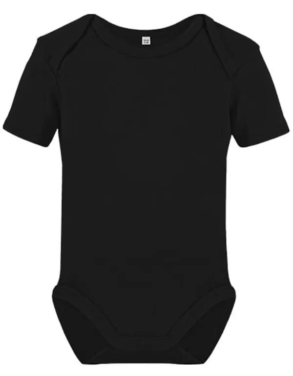 Organic Baby Bodysuit Short Sleeve Rebel 01 - Black