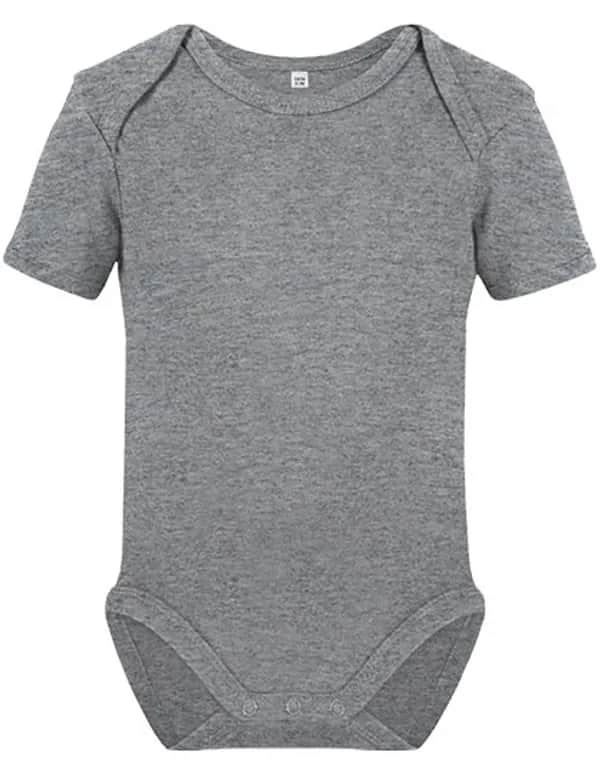 Organic Baby Bodysuit Short Sleeve Rebel 01 - Heather Grey