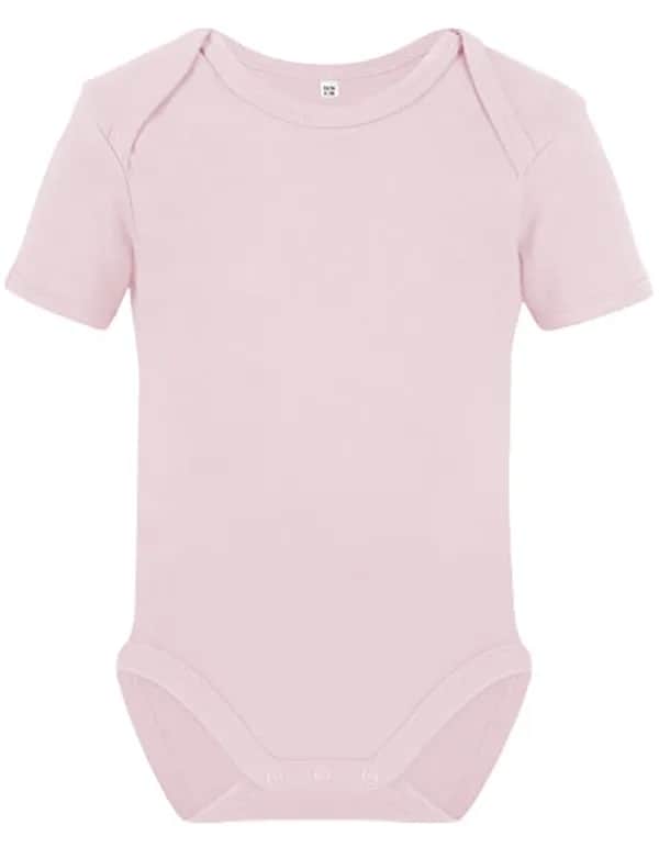 Organic Baby Bodysuit Short Sleeve Rebel 01 - Powder Pink