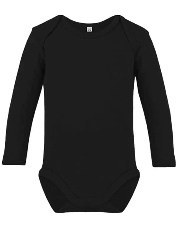 Organic Baby Bodysuit Long Sleeve Rebel 02 - Black