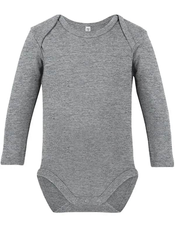 Organic Baby Bodysuit Long Sleeve Rebel 02 - Heather Grey