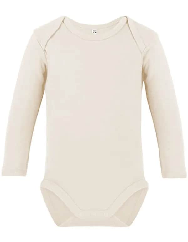 Organic Baby Bodysuit Long Sleeve Rebel 02 - Natural