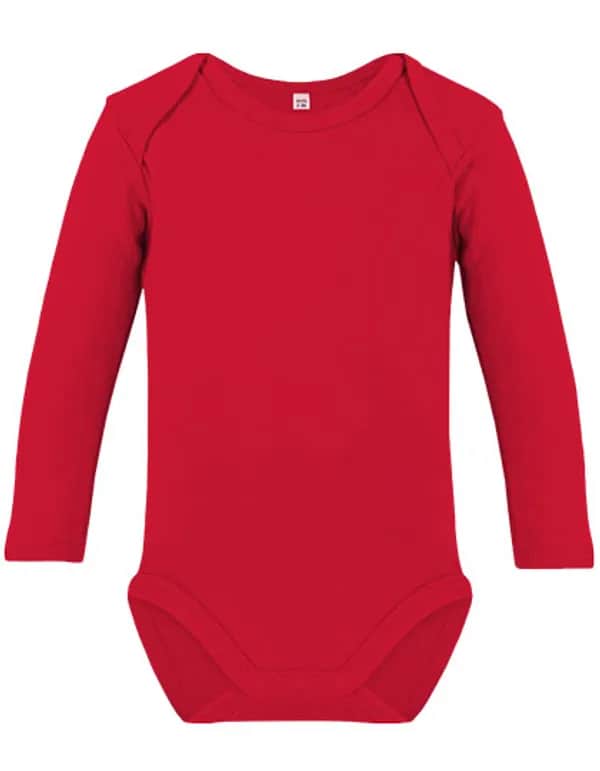 Organic Baby Bodysuit Long Sleeve Bailey 02 - Red