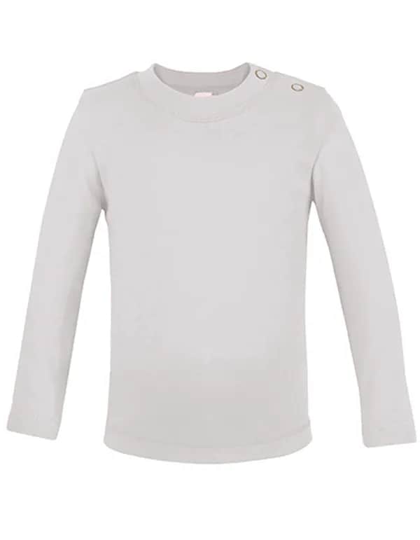 Long Sleeve Baby T-Shirt Polyester - White