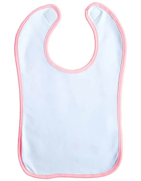 Baby Bib Double Layer - White/Babypink