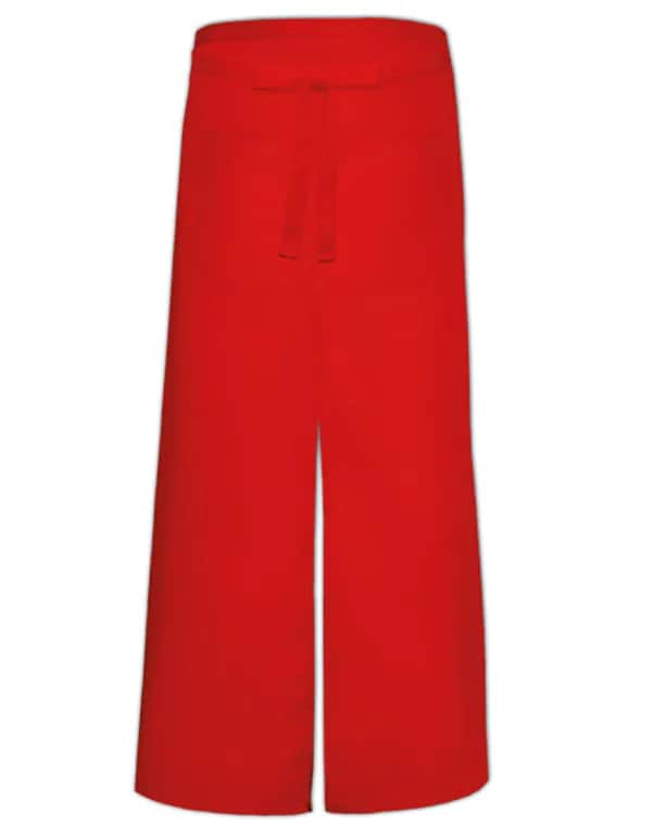 Bistro Apron With Split And Front Pocket - Red