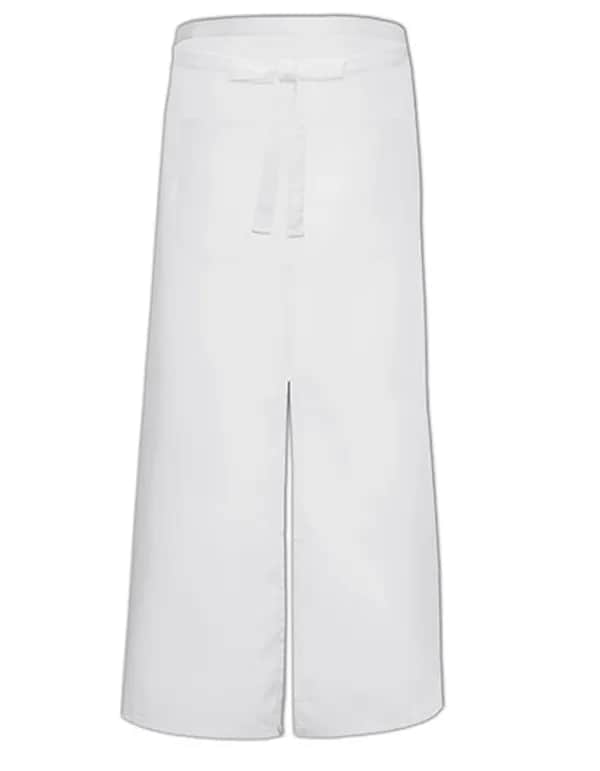 Bistro Apron With Split And Front Pocket - White