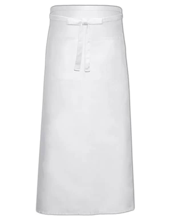 Bistro Apron XL With Front Pocket - White