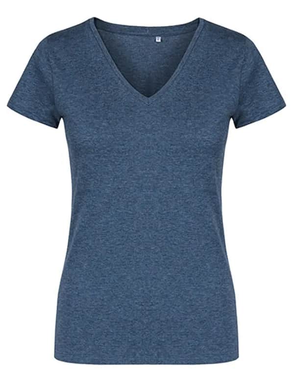 Women´s V-Neck T-Shirt - Heather Navy