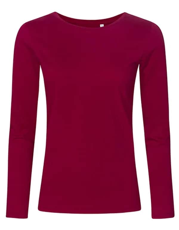 Women´s Roundneck T-Shirt Long Sleeve - Berry