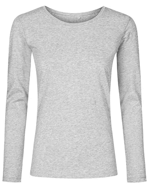Women´s Roundneck T-Shirt Long Sleeve - Heather Grey