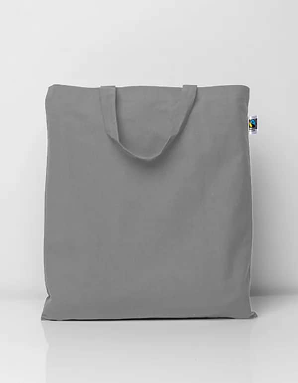 Fairtrade Cotton Bag Short Handles - Light Grey (ca. Pantone Cool Grey 5C)