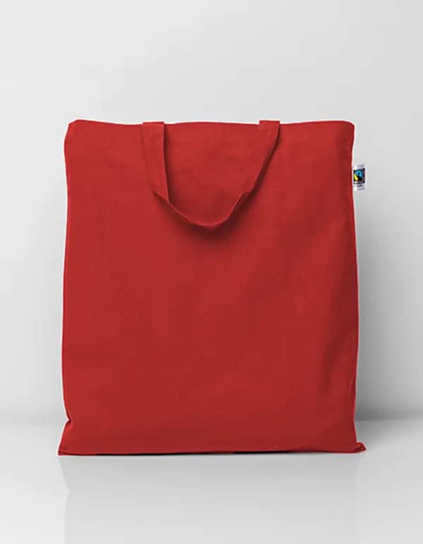 Fairtrade Cotton Bag Short Handles - Red (ca. Pantone 200C)