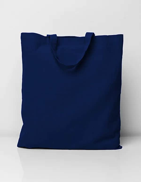 Recycled Cotton Bag Short Handles - Navy (ca. Pantone 532C)