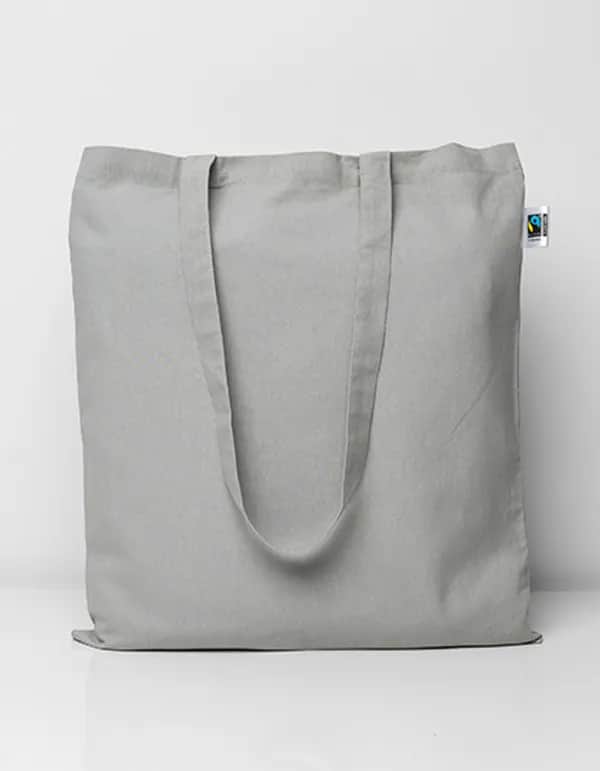 Fairtrade Cotton Bag Long Handles - Light Grey (ca. Pantone Cool Grey 5C)