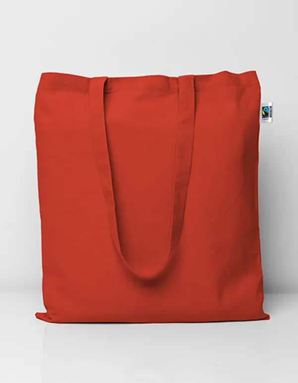 Fairtrade Cotton Bag Long Handles - Red (ca. Pantone 200C)