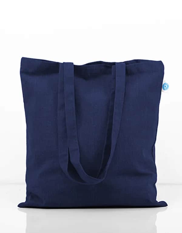 Recycled Cotton Bag Long Handles - Navy (ca. Pantone 532C)