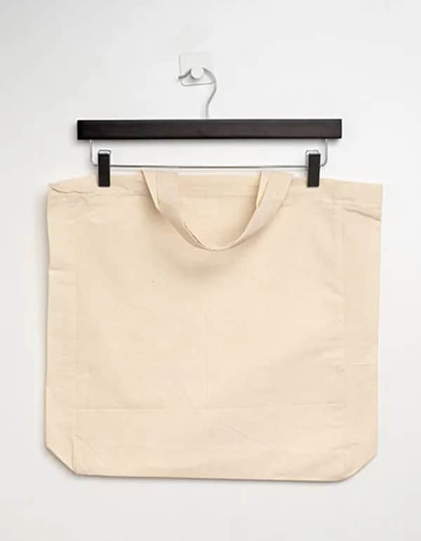 Cotton Bag Side Fold Short Handles - Natural