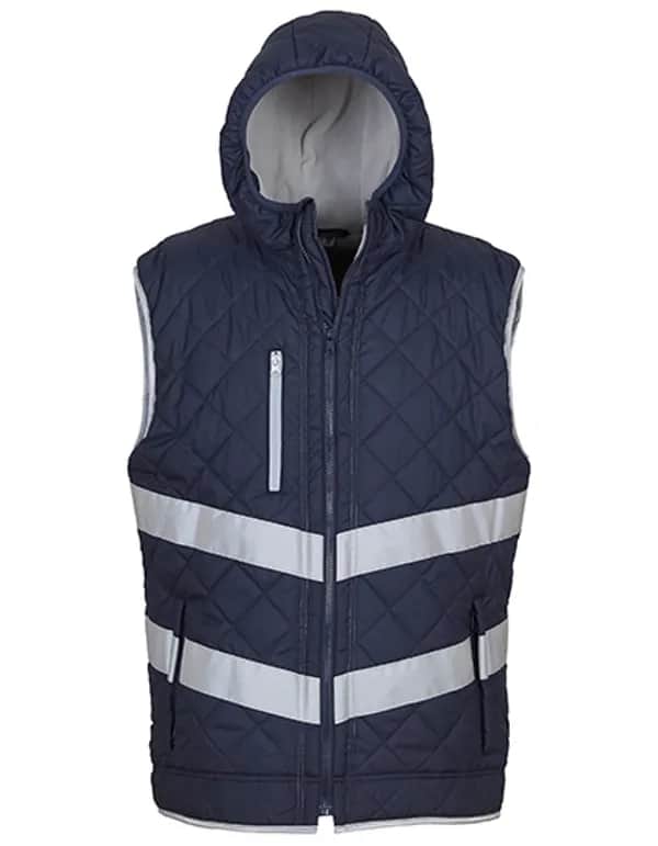 Hi-Vis Kensington Hooded Gilet - Navy