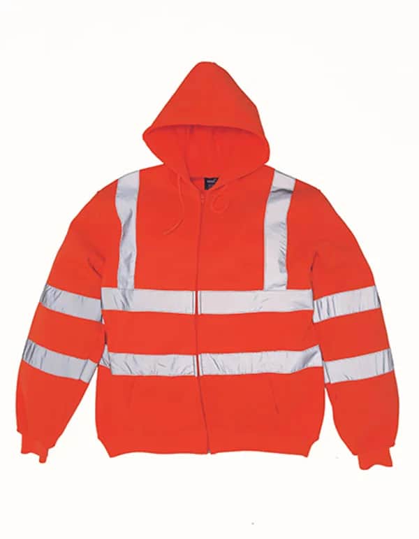 Hi-Vis Zip Hoodie - Hi-Vis Orange