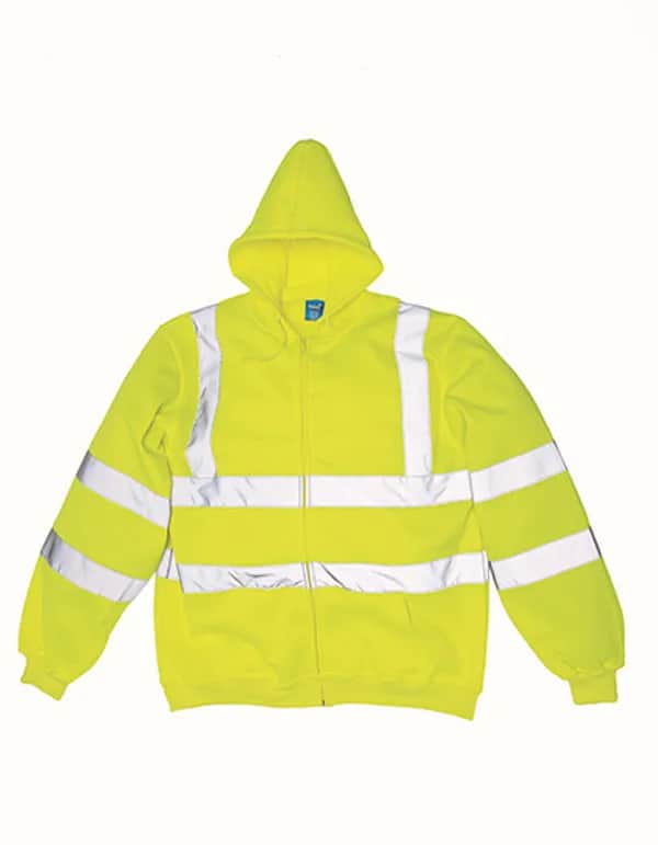 Hi-Vis Zip Hoodie - Hi-Vis Yellow