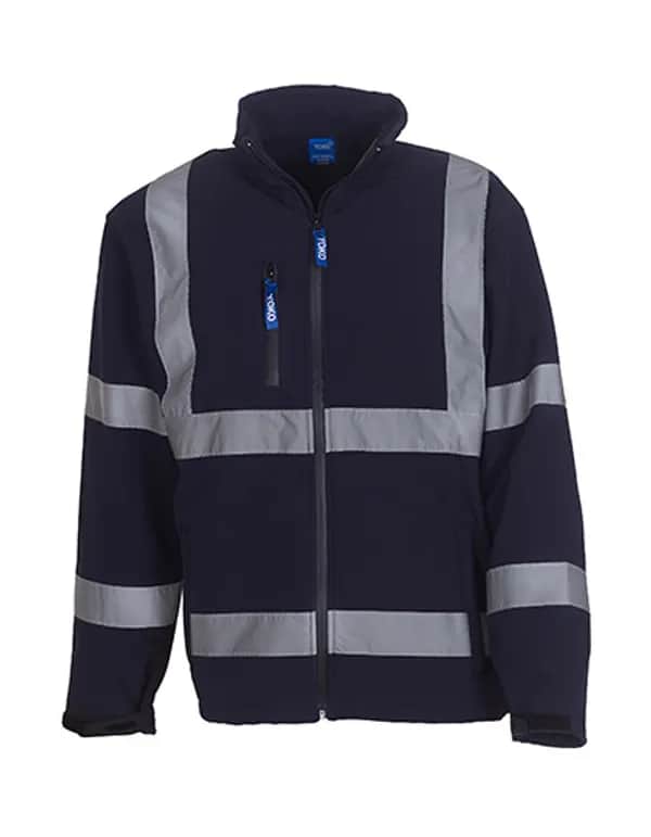 Hi-Vis 2 Bands & Braces Softshell Jacket - Navy