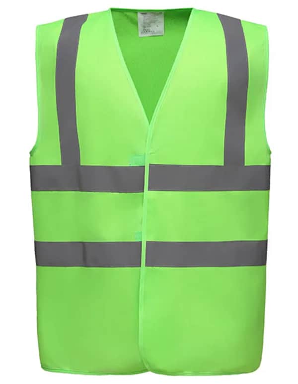 Hi-Vis 2 Bands & Braces Waistcoat - Lime