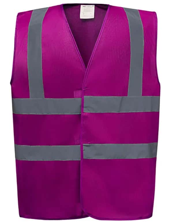 Hi-Vis 2 Bands & Braces Waistcoat - Raspberry