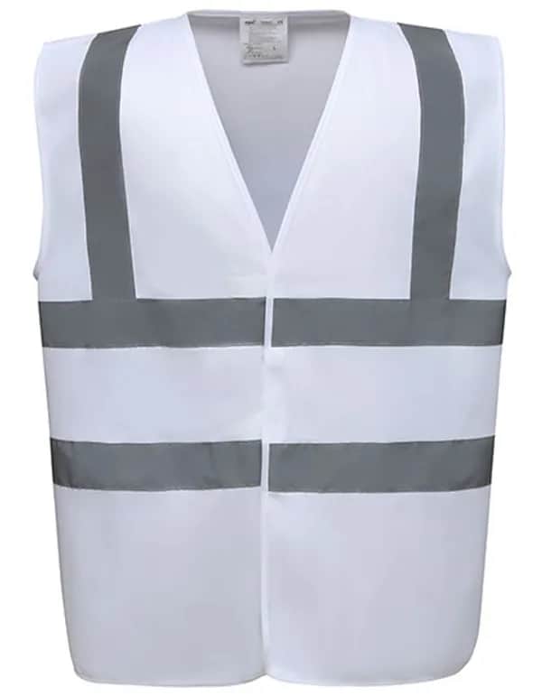 Hi-Vis 2 Bands & Braces Waistcoat - White