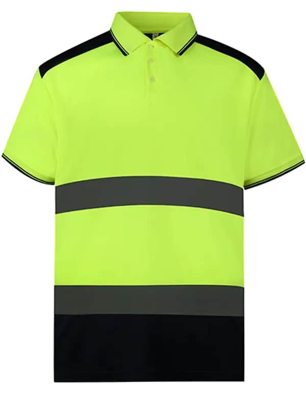 Hi-Vis Two-Tone Polo - Hi-Vis Yellow/Navy