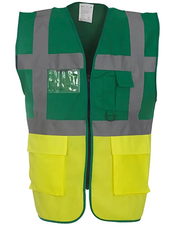 Multi-Functional Executive Waistcoat - Paramedic Green/Hi-Vis Yellow