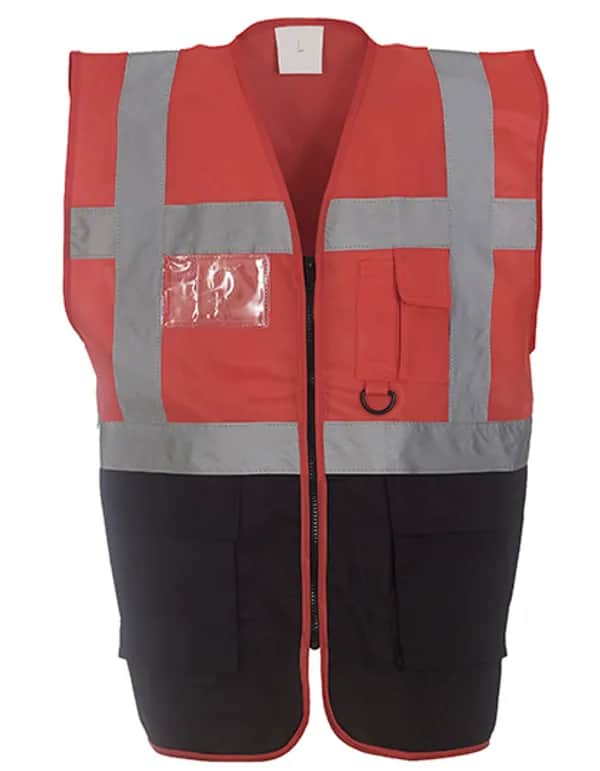 Multi-Functional Executive Waistcoat - Red/Black