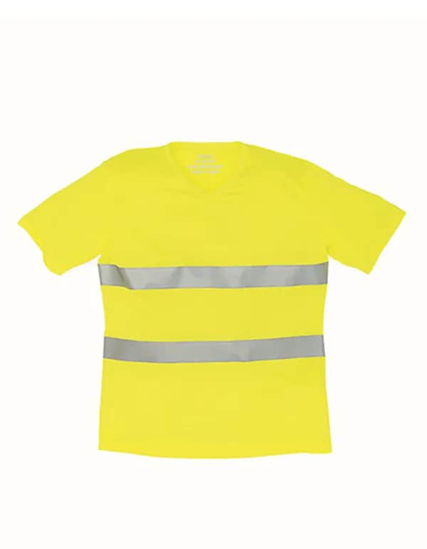 Hi-Vis Top Cool Super Light V-Neck T-Shirt - Hi-Vis Yellow