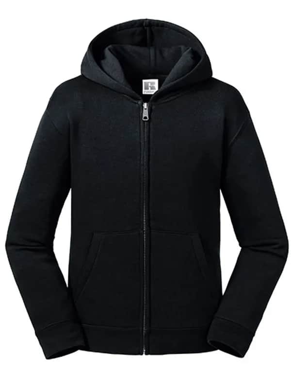 Kids Authentic Zipped Hood Jacket - Black
