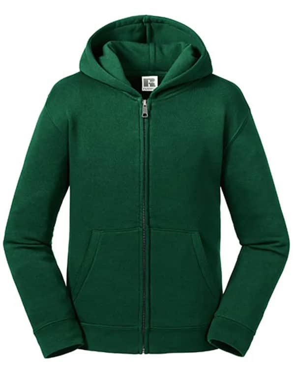 Kids Authentic Zipped Hood Jacket - Bottle Green