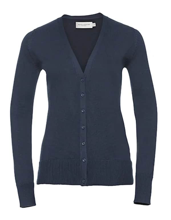 Ladies´ V-Neck Knitted Cardigan - French Navy