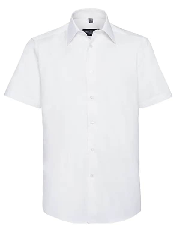 Mens Short Sleeve Tailored Oxford Shirt - White