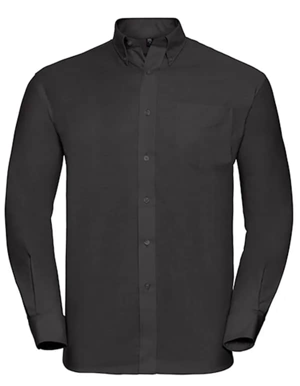 Mens Long Sleeve Classic Oxford Shirt - Black