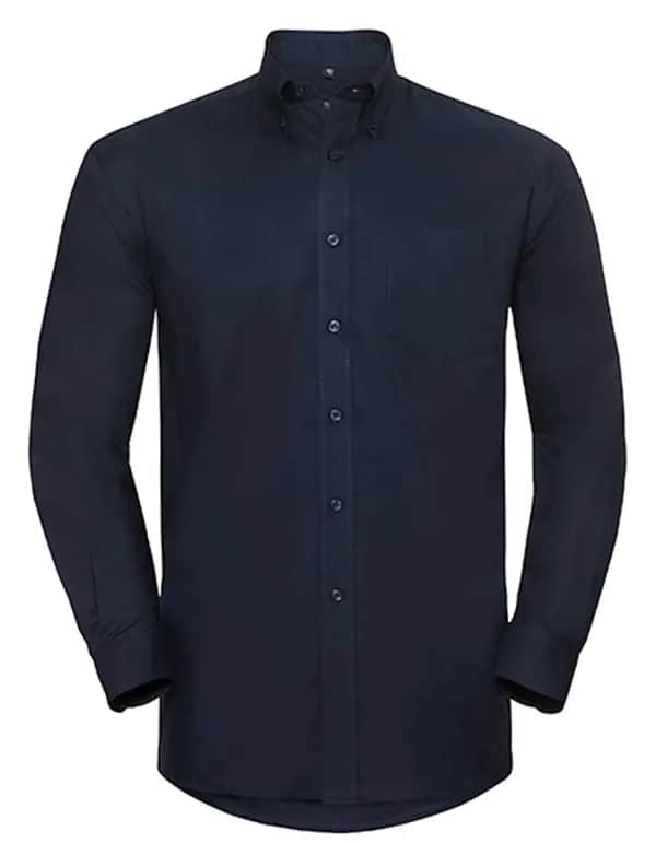 Mens Long Sleeve Classic Oxford Shirt - Bright Navy