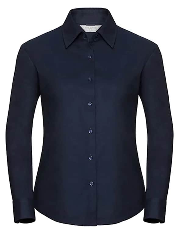 Ladies Long Sleeve Tailored Oxford Shirt - Bright Navy