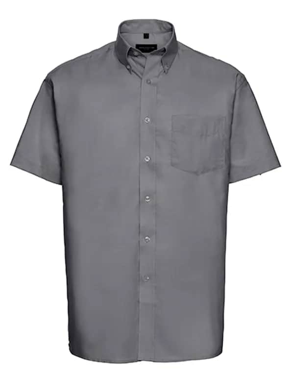 Mens Short Sleeve Classic Oxford Shirt - Silver