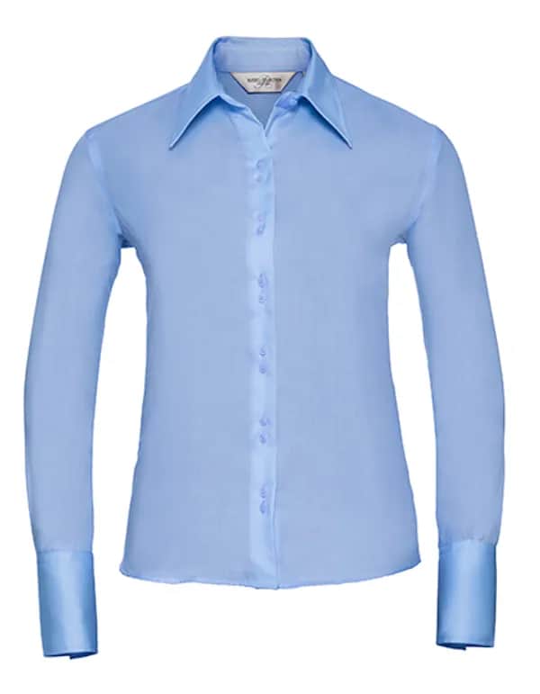 Ladies Long Sleeve Tailored Ultimate Non-Iron Shirt - Bright Sky
