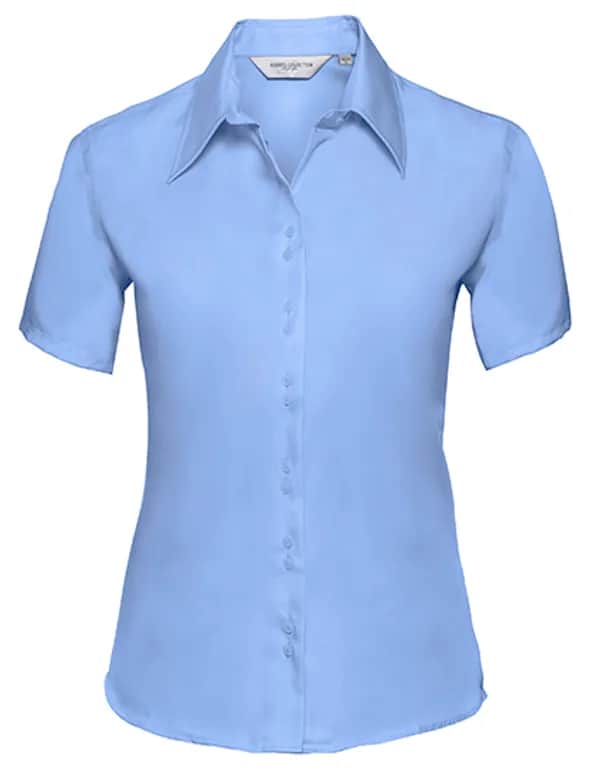 Ladies Short Sleeve Tailored Ultimate Non-Iron Shirt - Bright Sky