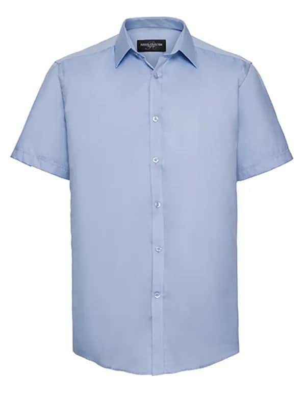Men´s Long Sleeve Tailored Herringbone Shirt - Light Blue